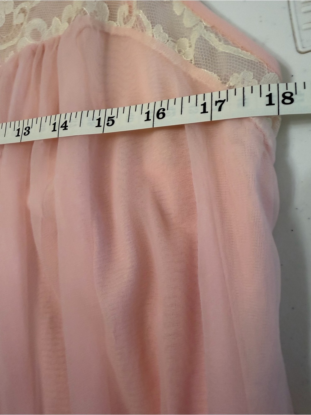 Vintage 60s Komar Chiffon Lace Nylon Nightgown Dress Medium - Picture 9 of 9